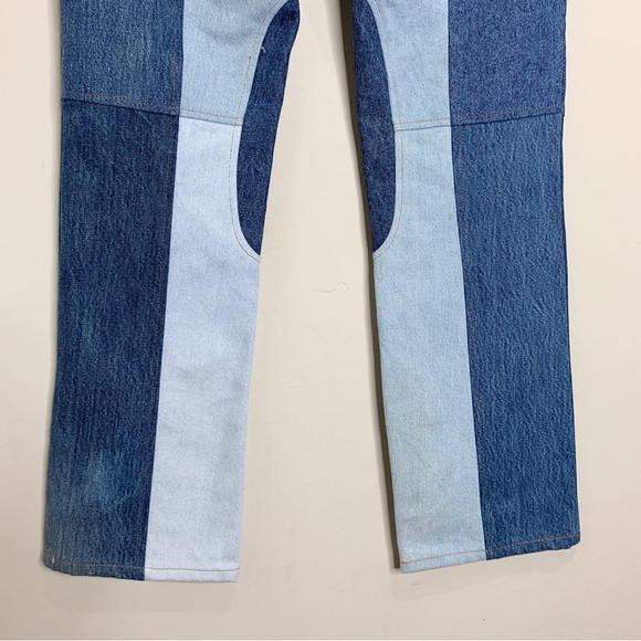NEW EB Denim Kendall Riding Jeans (Sz L) Straight Leg Color Block Patchwork - Picture 12 of 16